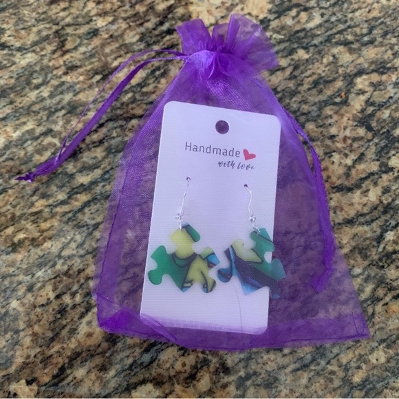 Handmade puzzle earrings - Picture 7 of 9